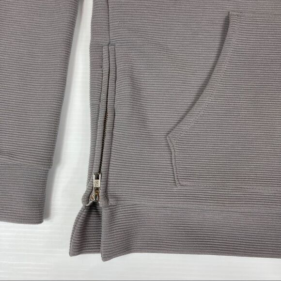 Peloton Rib Side Zip Hoodie Gray Oversize Women's Size S Relaxed Fit - Picture 6 of 11